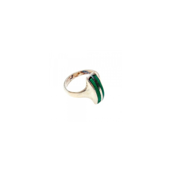 925 Sterling Silver Malachite Ring Size 5.5