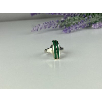 925 Sterling Silver Malachite Ring Size 5.5