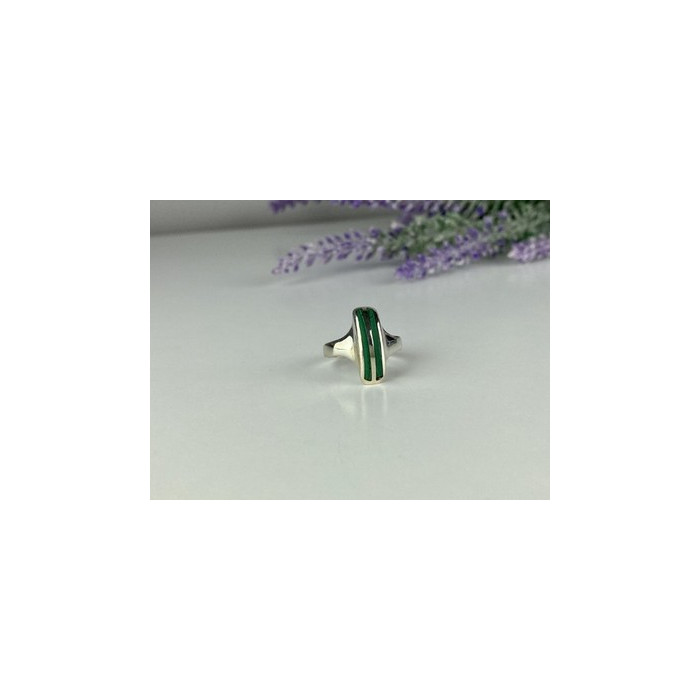 925 Sterling Silver Malachite Ring Size 5.5