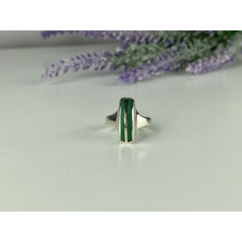 925 Sterling Silver Malachite Ring Size 5.5