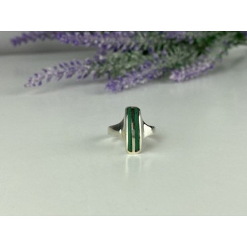 925 Sterling Silver Malachite Ring Size 5.5
