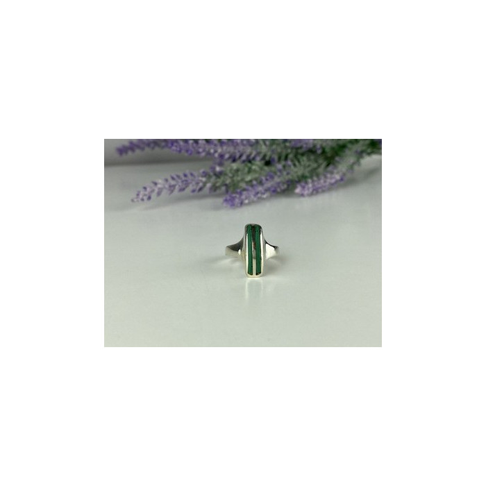 925 Sterling Silver Malachite Ring Size 5.5
