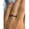 925 Sterling Silver Pink Spinel Band Ring Size 6