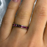 925 Sterling Silver Pink Spinel Band Ring Size 6