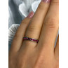 925 Sterling Silver Pink Spinel Band Ring Size 6