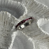 925 Sterling Silver Pink Spinel Band Ring Size 6