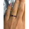 925 Sterling Silver Pink Spinel Band Ring Size 6
