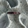 925 Sterling Silver Pink Spinel Band Ring Size 6