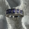 925 Sterling Silver Tanzanite & Diamond Ring Size 8