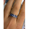925 Sterling Silver Tanzanite & Diamond Ring Size 8