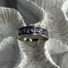 925 Sterling Silver Tanzanite & Diamond Ring Size 8
