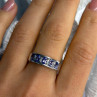 925 Sterling Silver Tanzanite & Diamond Ring Size 8