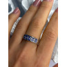 925 Sterling Silver Tanzanite & Diamond Ring Size 8