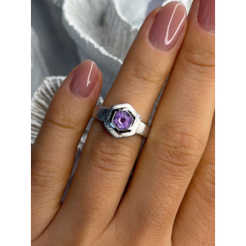 925 Sterling Silver Amethyst Ring Size 5.5