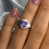 925 Sterling Silver Amethyst Ring Size 5.5