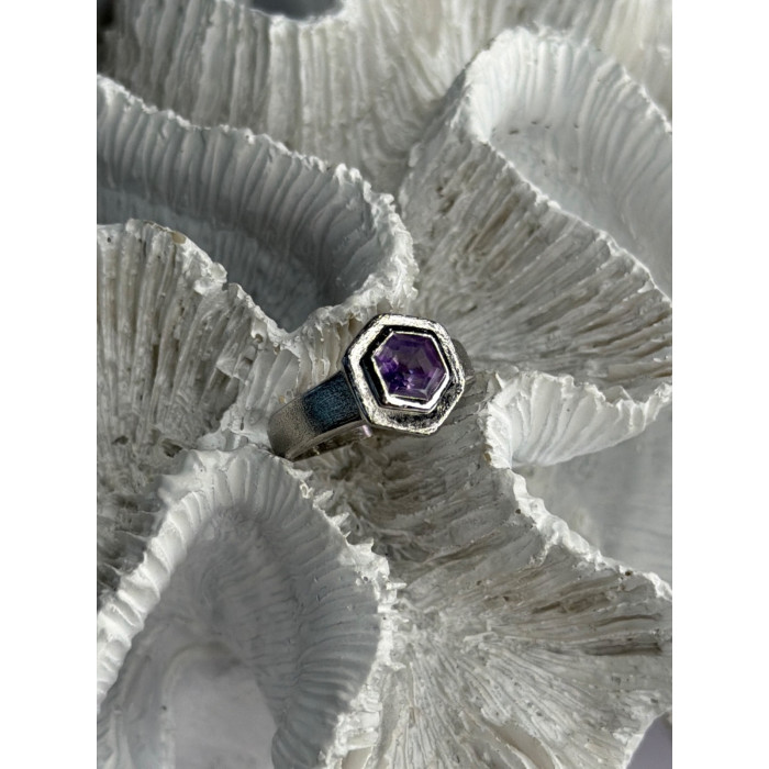 925 Sterling Silver Amethyst Ring Size 5.5