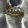 925 Sterling Silver Citrine & Topaz Ring Size 8