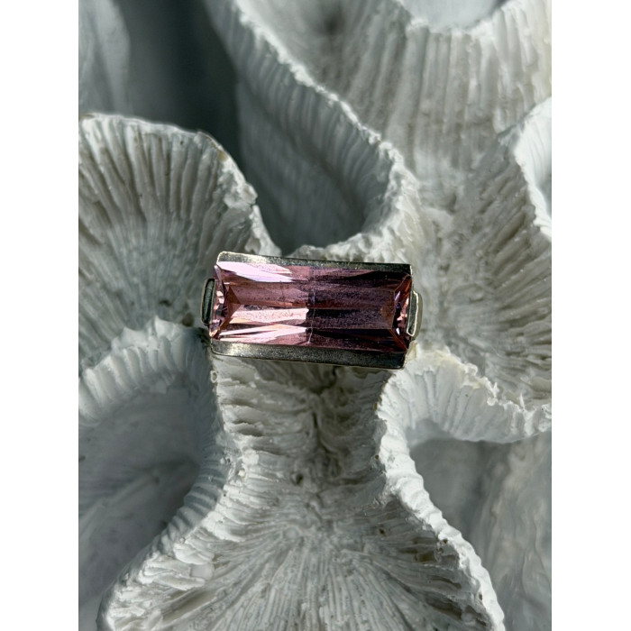 Unique 925 Sterling Silver Morganite Ring Size 7