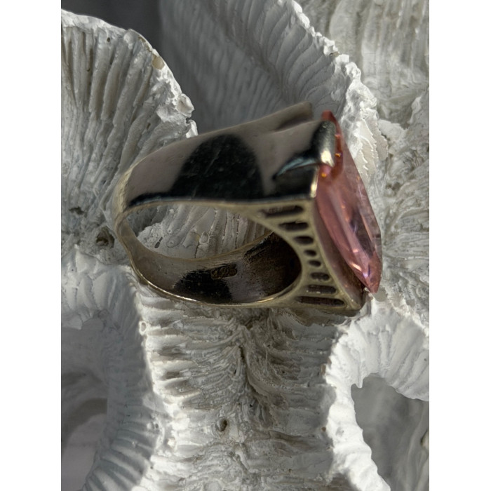 Unique 925 Sterling Silver Morganite Ring Size 7