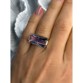 Unique 925 Sterling Silver Morganite Ring Size 7