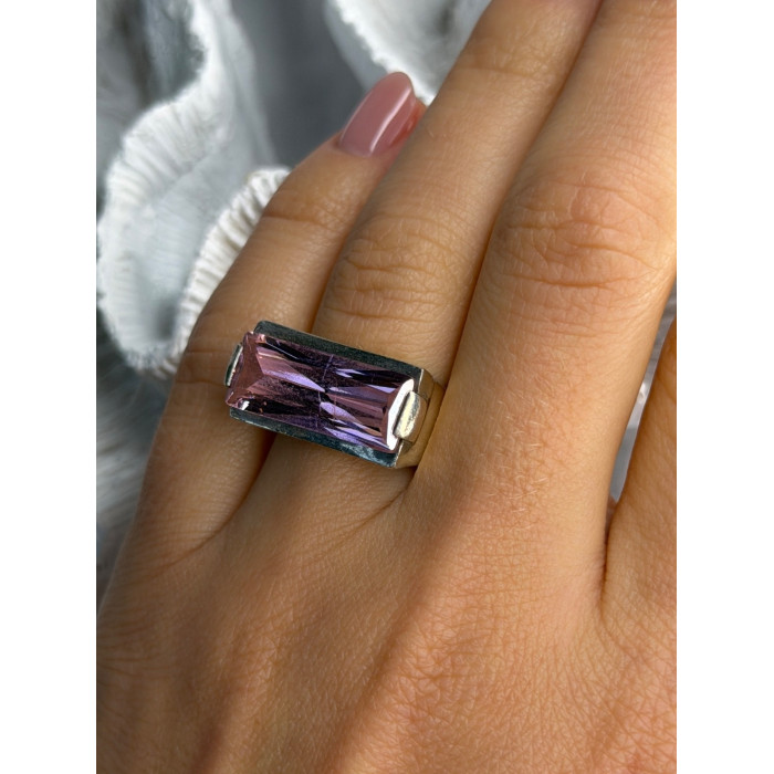 Unique 925 Sterling Silver Morganite Ring Size 7