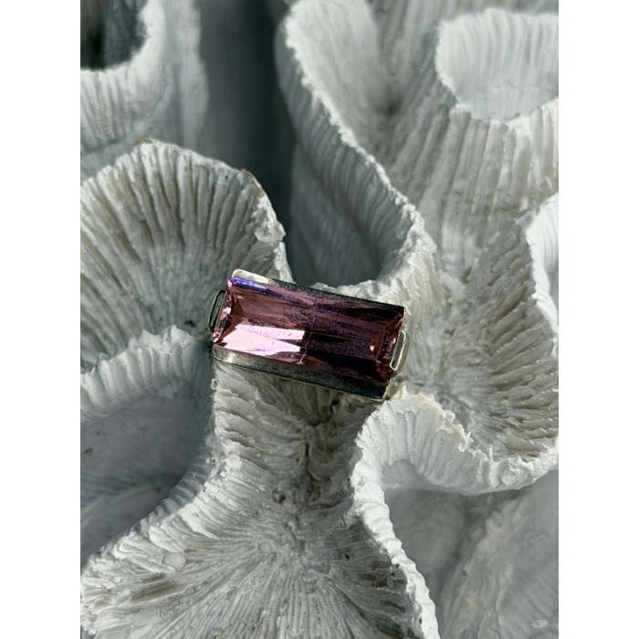 Unique 925 Sterling Silver Morganite Ring Size 7