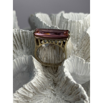 Unique 925 Sterling Silver Morganite Ring Size 7