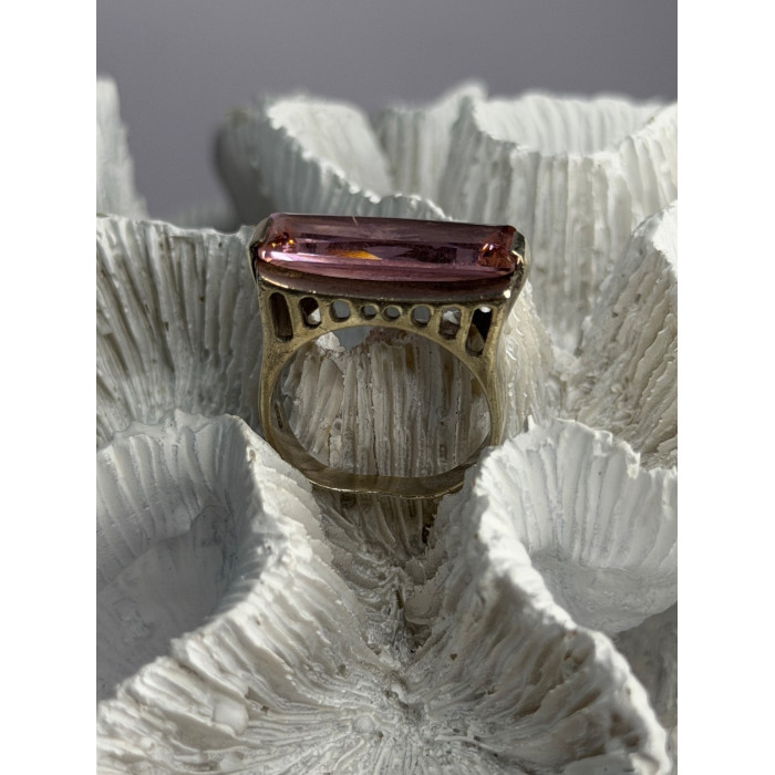 Unique 925 Sterling Silver Morganite Ring Size 7