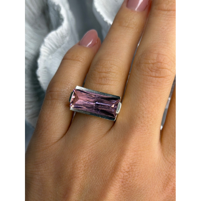 Unique 925 Sterling Silver Morganite Ring Size 7
