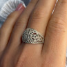 Vintage 925 Sterling Silver Marcasite Ring Size 10
