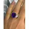 925 Sterling Silver Amethyst & Diamond Ring Size 7
