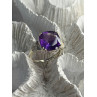 925 Sterling Silver Amethyst & Diamond Ring Size 7
