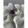 925 Sterling Silver Amethyst & Diamond Ring Size 7