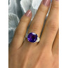 925 Sterling Silver Amethyst & Diamond Ring Size 7