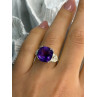 925 Sterling Silver Amethyst & Diamond Ring Size 7