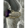 925 Sterling Silver Amethyst & Diamond Ring Size 7