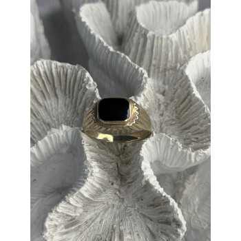 Vintage 925 Sterling Silver Onyx Ring Size 9