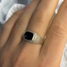 Vintage 925 Sterling Silver Onyx Ring Size 9