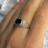 Vintage 925 Sterling Silver Onyx Ring Size 9