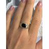 Vintage 925 Sterling Silver Onyx Ring Size 9