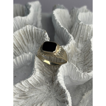 Vintage 925 Sterling Silver Onyx Ring Size 9