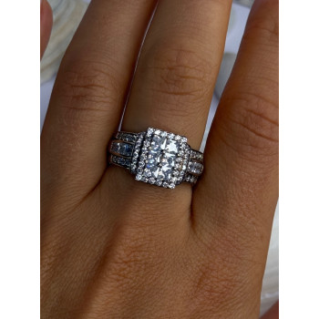 925 Sterling Silver Cz Ring Size 9