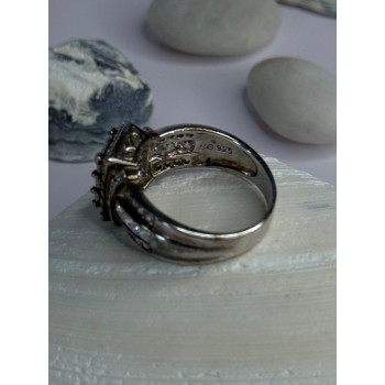 925 Sterling Silver Cz Ring Size 9