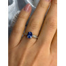 925 Sterling Silver Iolite & Diamond Ring Size 7