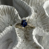 925 Sterling Silver Iolite & Diamond Ring Size 7