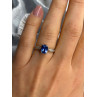 925 Sterling Silver Iolite & Diamond Ring Size 7