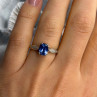 925 Sterling Silver Iolite & Diamond Ring Size 7