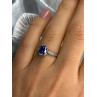 925 Sterling Silver Iolite & Diamond Ring Size 7