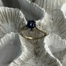 925 Sterling Silver Iolite & Diamond Ring Size 7