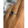 925 Sterling Silver Iolite & Diamond Ring Size 7